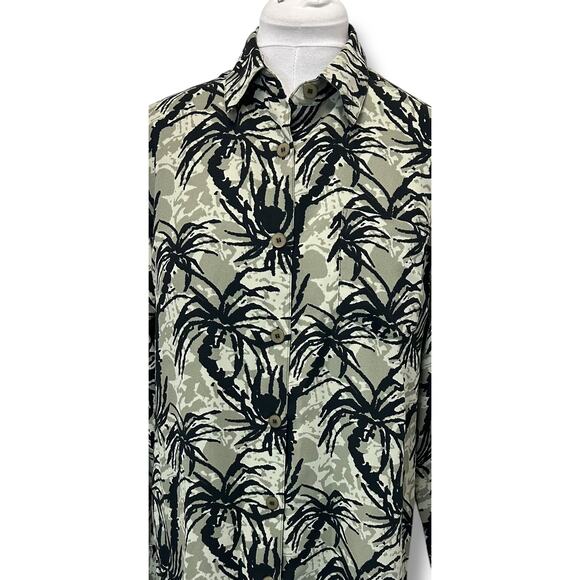 Harve Benard Women’s Long Sleeve Collared Button Down Blouse, Green, size 12 - Picture 2 of 9